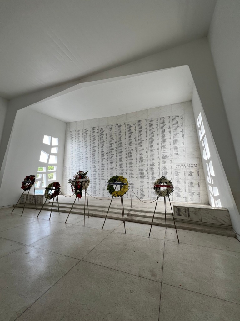 kawikajoeslimousinehawaii pearl harbor the uss arizona memorial uss arizona memorial wreaths w e