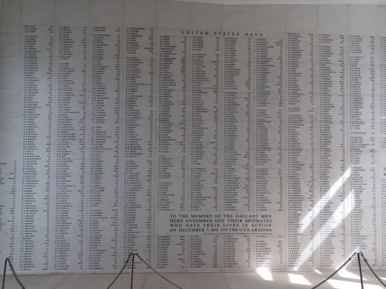 phptours admiral s pearl harbor national memorial uss arizona memorial names wall