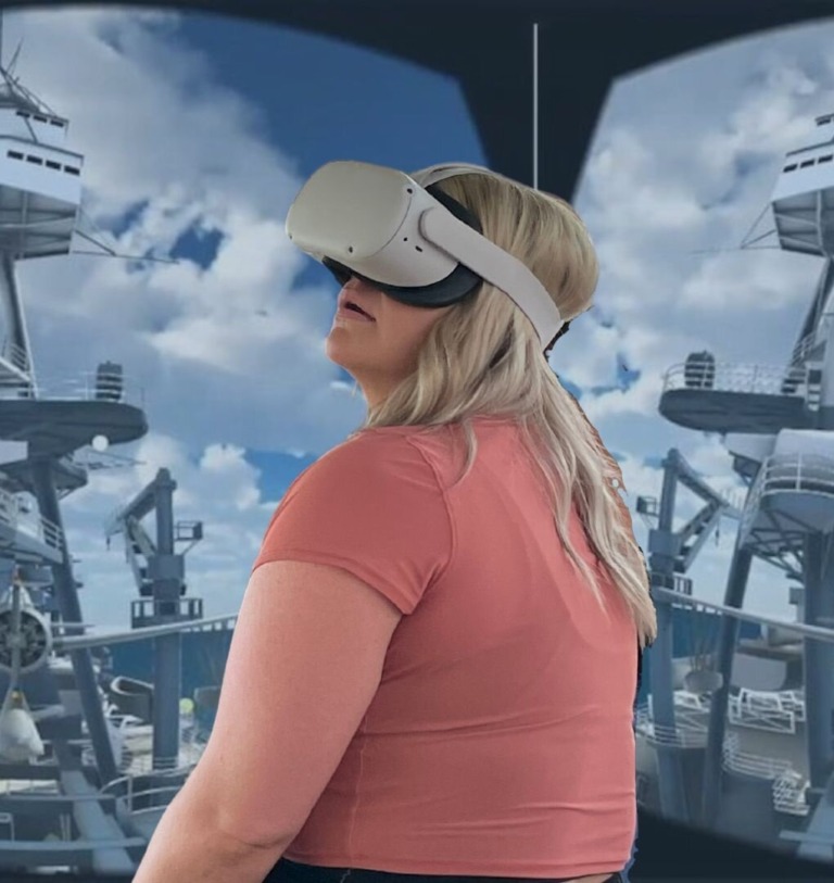 phptours air raid pearl harbor vr tour woman vr headset pearl harbor
