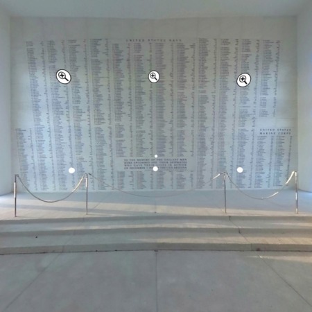 phptours explore the uss arizona today vr tour uss arizona memorial wall names
