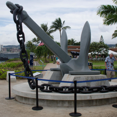 phptours uss arizona narrated tour virtual realit anchor chain palm trees water