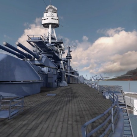 phptours walk the deck of the uss arizona vr tour uss arizona deck cannons clouds