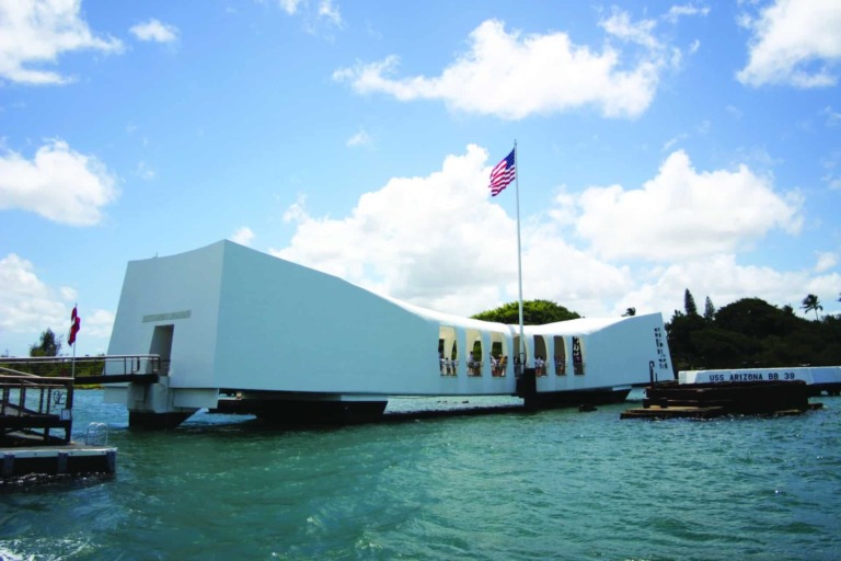 polyad activities kailua kona to oahu world war ii heroes uss arizona memorial flag clouds